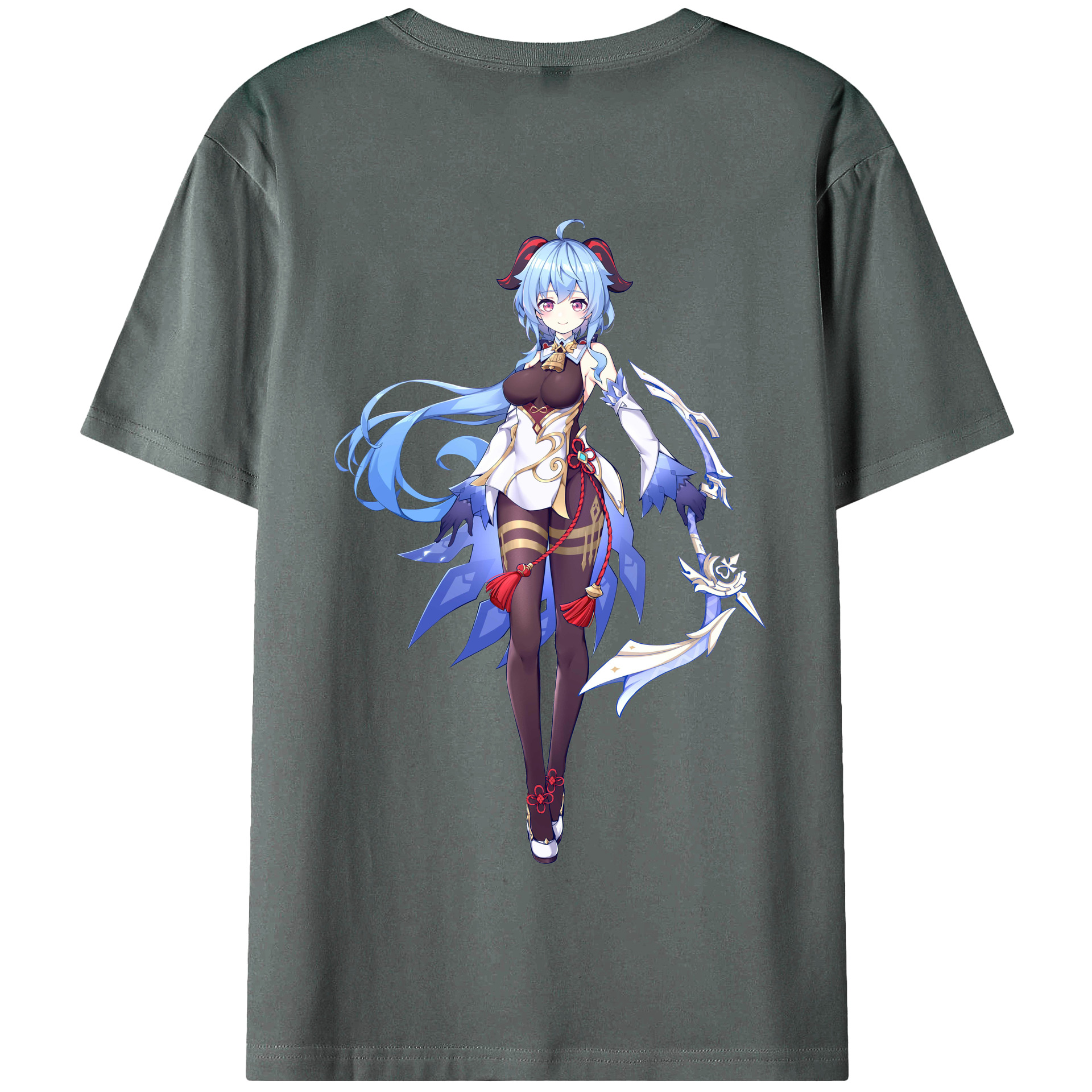 げんし神 甘雨 かんう genshin Ganyu 綿100％半袖Tシャツ（背面プリント）